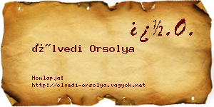 Ölvedi Orsolya névjegykártya